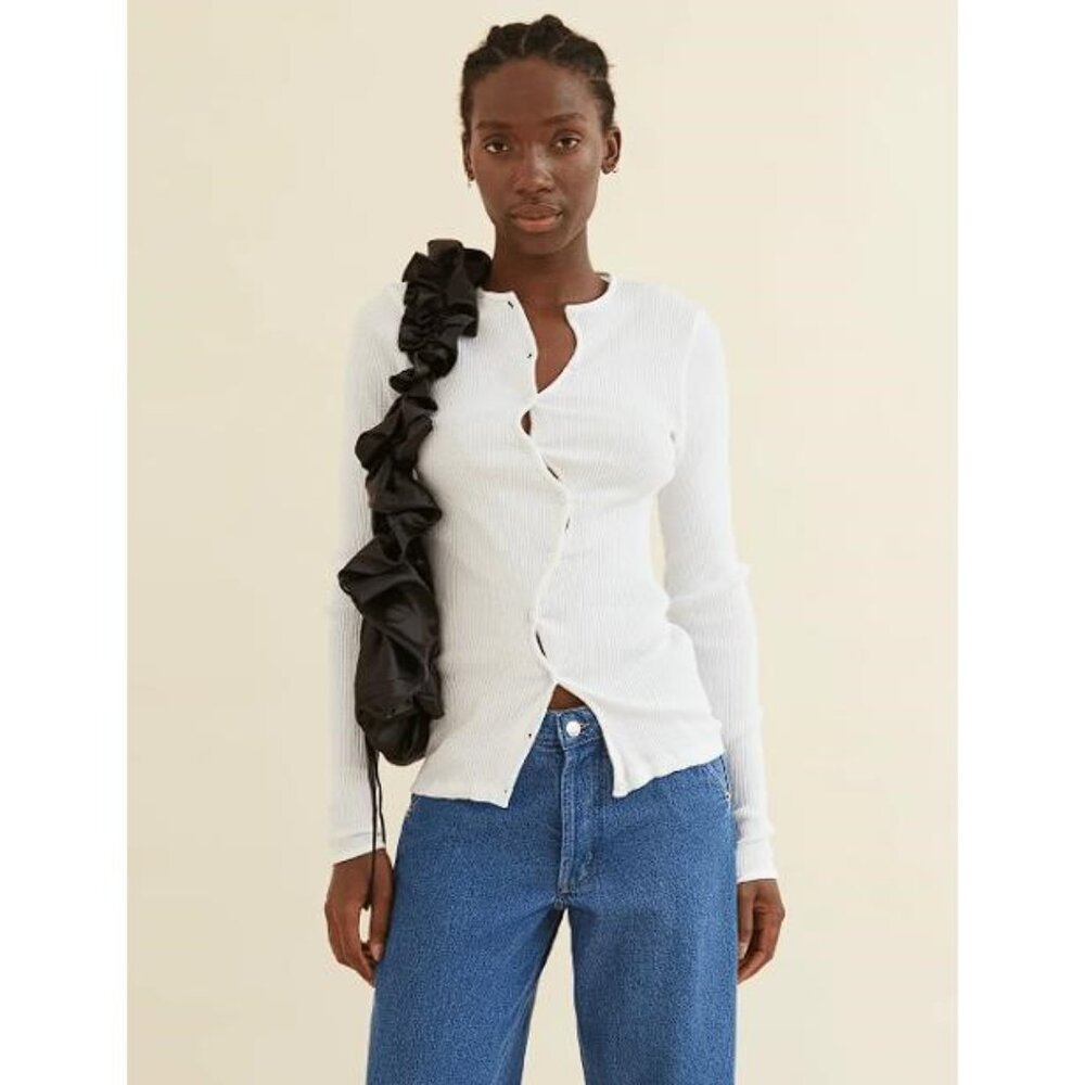 White asymmetrical cardigan sweater - Picture 3 of 7